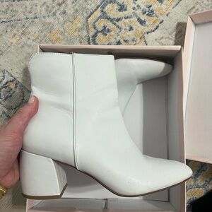White Chinese laundry booties